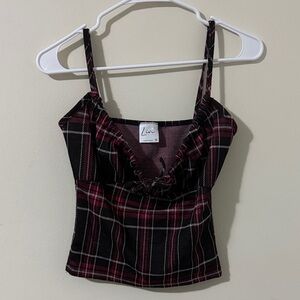Olivia Rae Black and Red Plaid Camisole